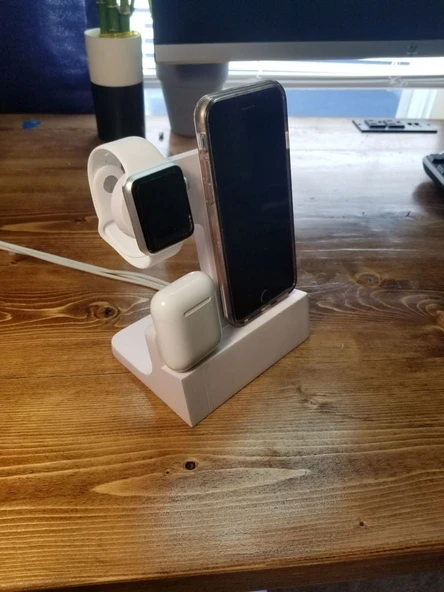 Apple Şarj Standı (iPhone, Apple Watch ve AirPods) (Plastik Aparattır!!!)