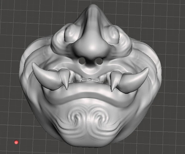 Byr Burun deliği delikli Oni yarım maske (Sadece Plastik Aparattır!!!) 3D - Resim 2