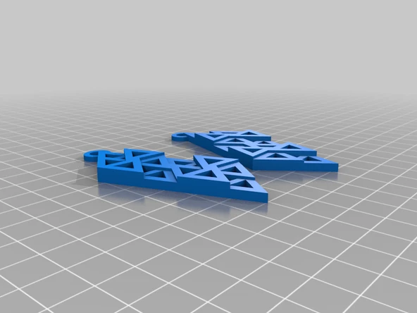 Byr Üçgen Desenli Büyük Küpe (Sadece Plastik Aparattır!!!) 3D - 3