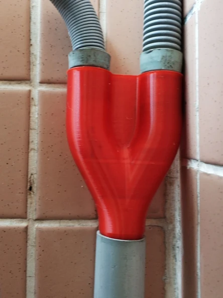 Byr Çamaşır makinesi için drenaj hortumu 2'si 1 arada adaptör (Sadece Plastik Aparattır!!!) 3D - 3