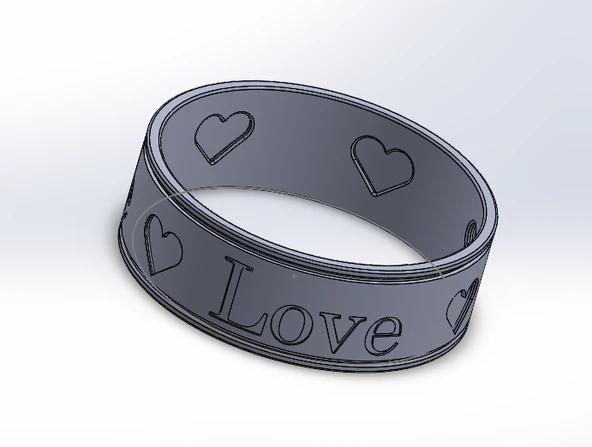 Byr Yüzük Aşk Kalbi (Döndürücü) (Plastik Aparattır!!!) 3D - Resim 2