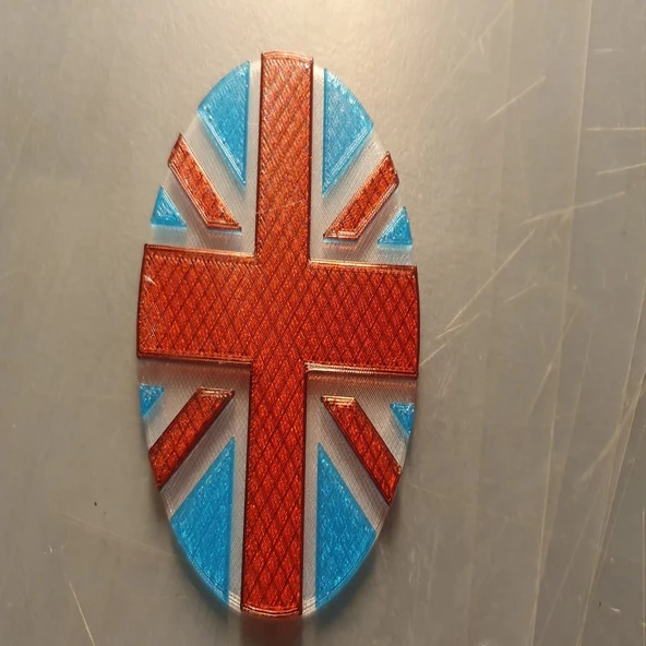 Mini Cooper s 77 mm için İngiltere bayrağı (Plastik Aparattır!!!)