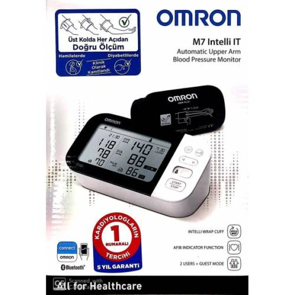 Omron M7 Intelli IT Hem-7361T-EBK Koldan Tansiyon Ölçer - 6