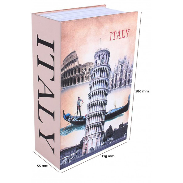 MÜHLEN Secret Safe ITALY 180-I Orta Boy Kitap Şekli Gizli & Şifreli Para ve Değerli Eşya Kasası - 3