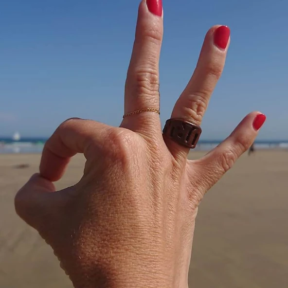 Byr İki yüzük üzerinde harfli ve özelleştirilmiş edürne yüzüğü (Plastik Aparattır!!!) 3D - Resim 4