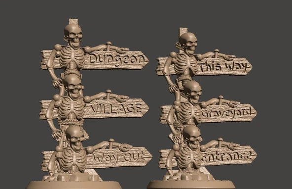 28mm Ölümsüz İskelet Tabelası / Tabela Direği (Plastik Aparattır!!!) - 5