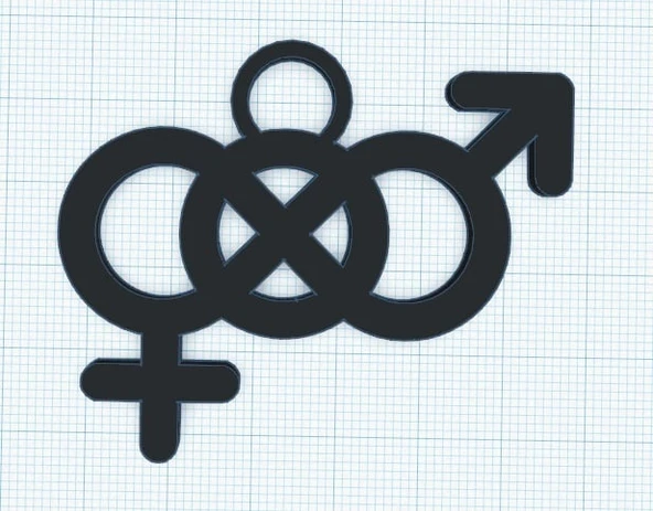 Byr Biseksüel gurur kolyesi (Plastik Aparattır!!!) 3D ürün görseli