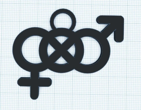 Byr Biseksüel gurur kolyesi (Plastik Aparattır!!!) 3D - Resim 2