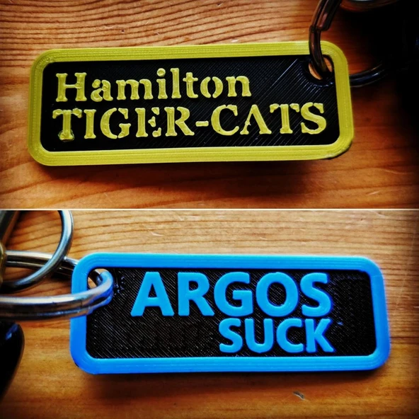 Çift Taraflı Hamilton Tiger-Cats Anahtarlık (Plastik Aparattır!!!)