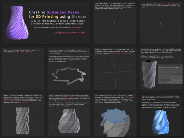 Byr Blender kullanarak spiralleştirilmiş vazolar oluşturmak (Sadece Plastik Aparattır!!!) 3D - 3