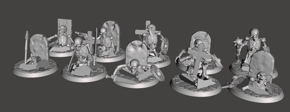 28mm Undead Skeleton Warrior - Mezardan Tırmanma 1 (Plastik Aparattır!!!) - 5