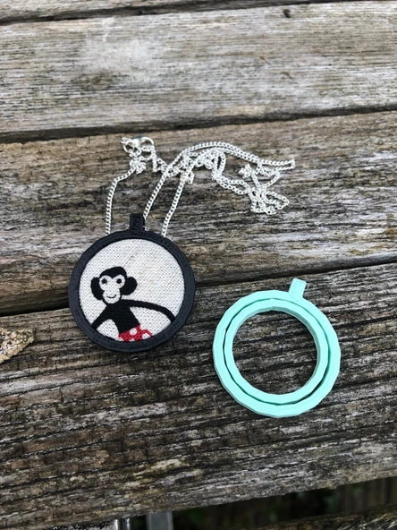 Mini nakış çember kolye (Plastik Aparattır!!!) - 4