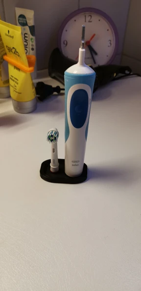 Byr Oral-B Elektrikli Diş Fırçası standı, tekli ve ekstra başlıklı (Sadece Plastik Aparattır!!!) 3D - 3