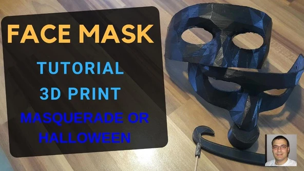 Byr MASKE VEYA CADILAR BAYRAMI İÇİN EV YAPIMI YÜZ MASKESİ / kendin yap / 3D baskı / MESHMIXER / FUSION 360 eğitimi (Sadece Plastik Aparattır!!!) 3D ürün görseli