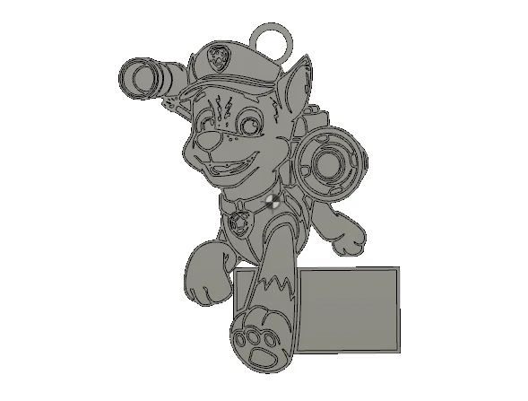 Byr Paw Patrol Paw Patrol Chase Kolye Kolye (Plastik Aparattır!!!) 3D - Resim 2