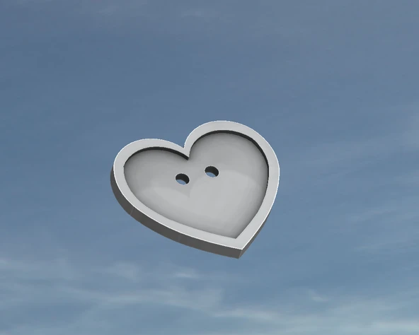 Byr Kalp Gömlek Düğmesi (Plastik Aparattır!!!) 3D - 3