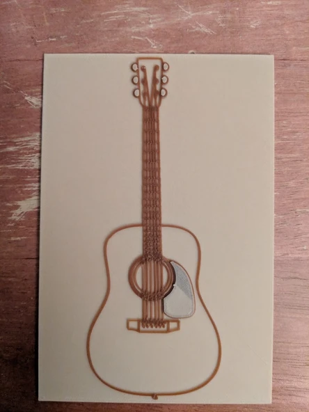 Tek ekstrüder yazıcılar için çok renkli akustik gitar baskı (Plastik Aparattır!!!)