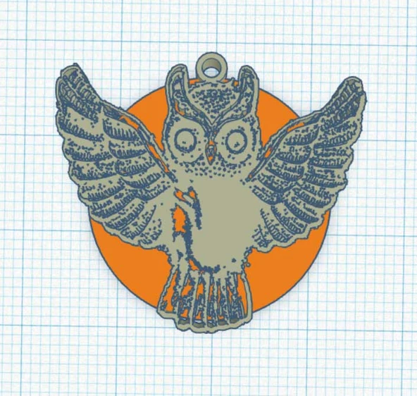 Byr Dolunay Baykuşu sırasında - Dolunay Baykuş Kolye (Plastik Aparattır!!!) 3D - Resim 2