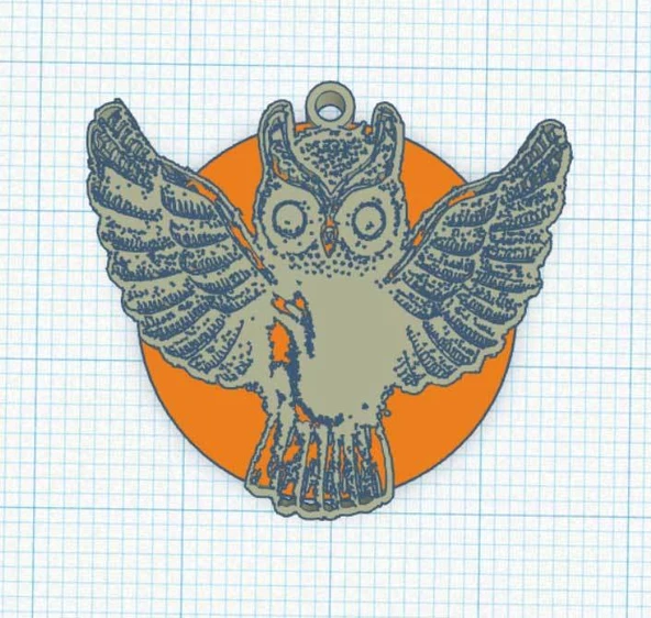 Byr Dolunay Baykuşu sırasında - Dolunay Baykuş Kolye (Plastik Aparattır!!!) 3D ürün görseli