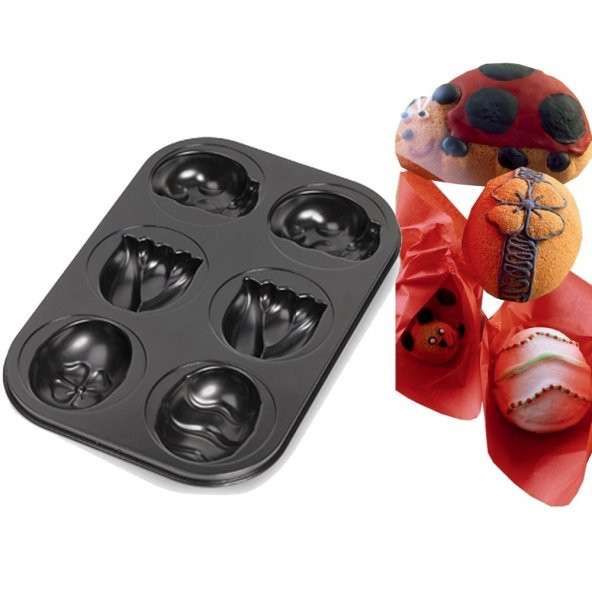 Kaiser Muffin Kalıbı 6 Hazneli Figürlü