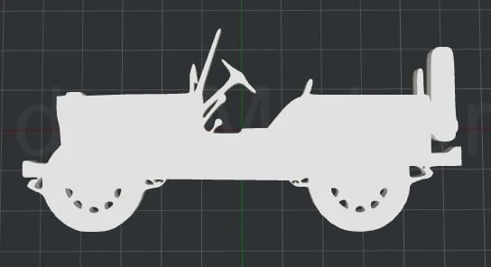 2. Dünya Savaşı Jeep 2D Duvar Sanatı (Plastik Aparattır!!!)