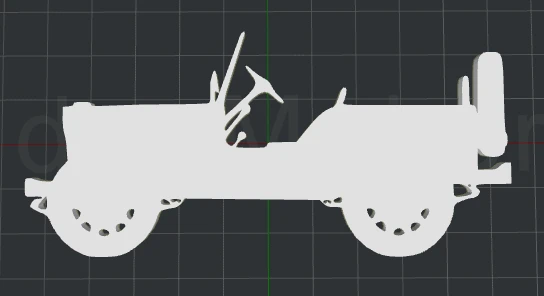 2. Dünya Savaşı Jeep 2D Duvar Sanatı (Plastik Aparattır!!!) - 2