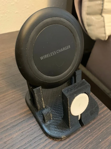 iPhone 8/X/XS ve Apple Watch Kablosuz Şarj Standı (Plastik Aparattır!!!)