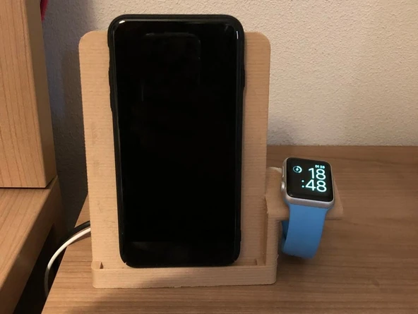 iPhone ve Apple Watch için kablosuz şarj standı (Plastik Aparattır!!!)