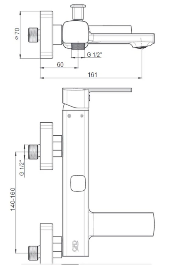 GPD Siyah Banyo Bataryası Pedra MBB160-S - 2