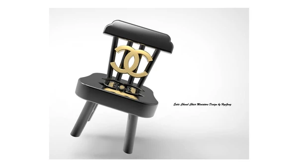 Byr Entic Chanel Sandalye Minyatür (Plastik Aparattır!!!) 3D - 5