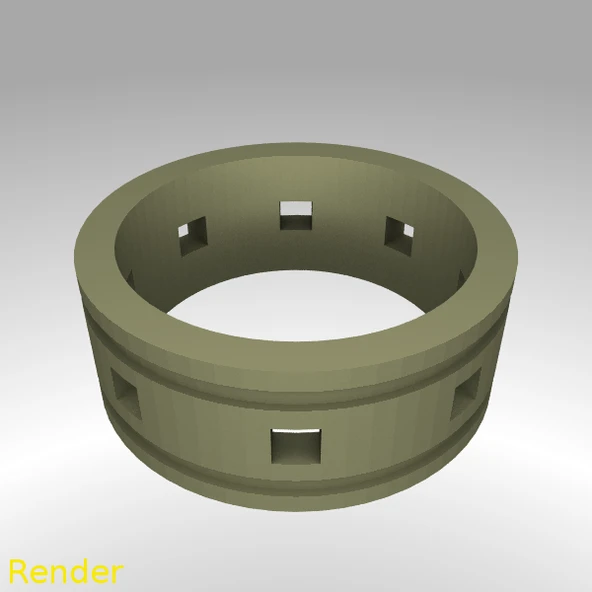 Byr Yüzük Çizgileri Kare Kesim - Boyut 7 (Plastik Aparattır!!!) 3D - Resim 2