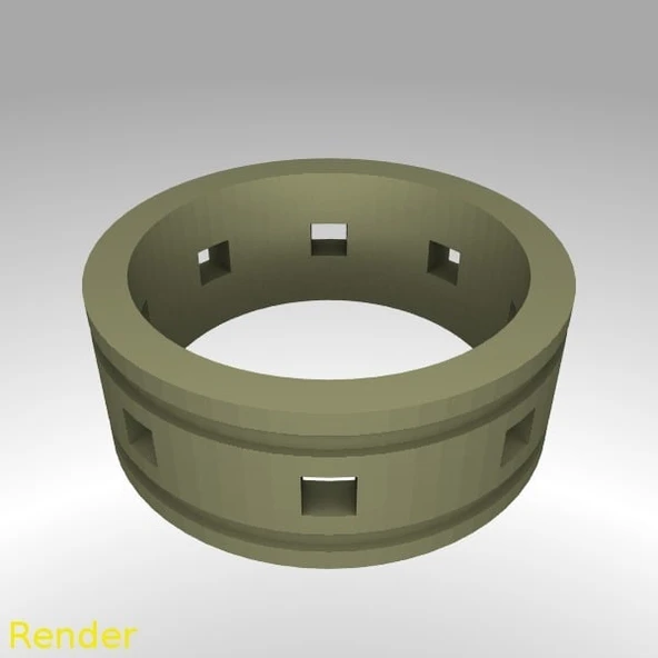 Byr Yüzük Çizgileri Kare Kesim - Boyut 7 (Plastik Aparattır!!!) 3D ürün görseli