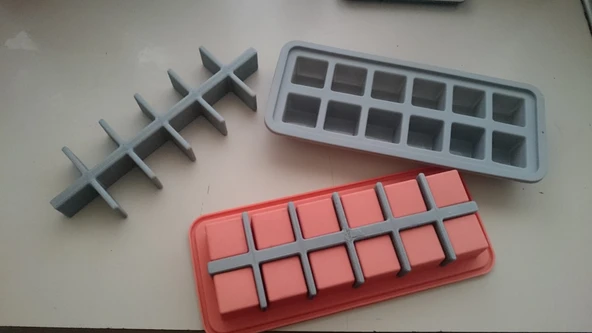 Byr Büyük W Silikon Akıllı Değer Buz Küp Tepsisi Takviye (Sadece Plastik Aparattır!!!) 3D - 2