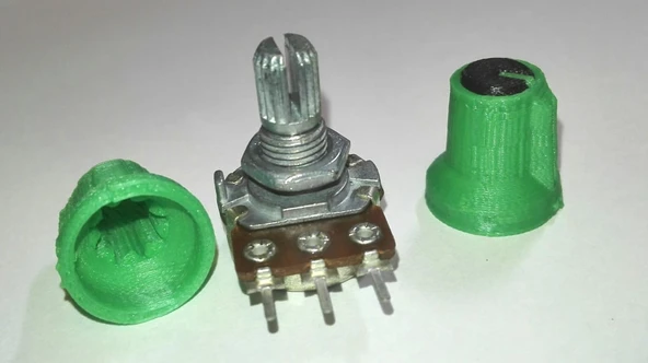 6 mm tırtıklı şaftlı potansiyometre için ses seviyesi kontrolü için döner düğmeler, Yükseklik 15,8 mm. (Plastik Aparattır!!!)