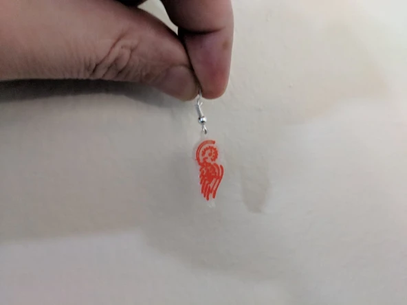 Kırmızı Kanatlı Küpe (Plastik Aparattır!!!)