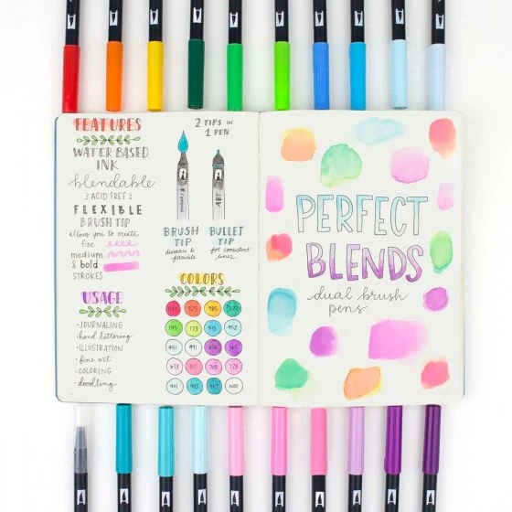 Tombow ABT Dual Brush Pen Grafik Kalemi 20'li Set - Perfect Blends - Resim 3