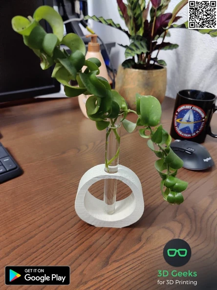 Byr Dekoratif test tüpü vazo tabanı (Plastik Aparattır!!!) 3D - 4