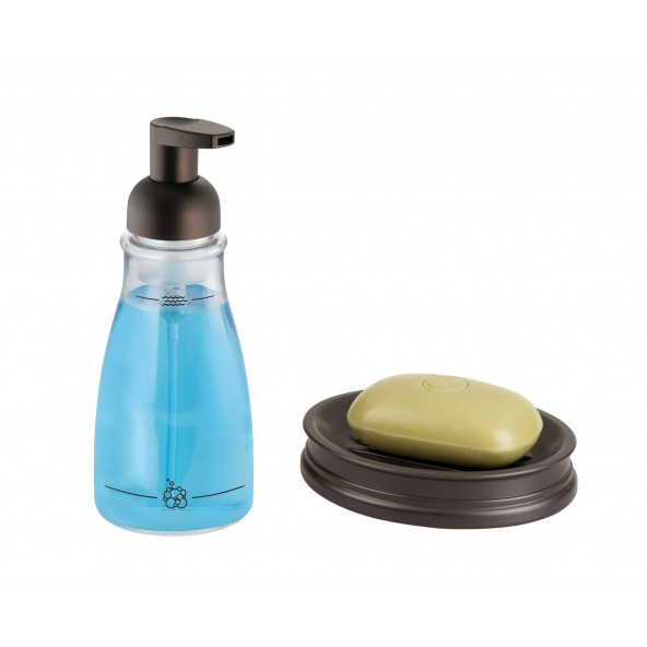 SIA ZBOSP-C160 SIVI SABUNLUK VE SABUNLUK 2 Lİ BANYO SETİ ABS BRONZ MODEL - Resim 2