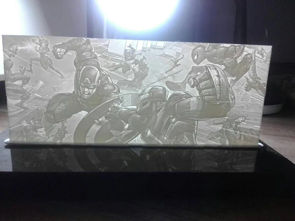 Litofan Marvel İç Savaşı (Plastik Aparattır!!!)