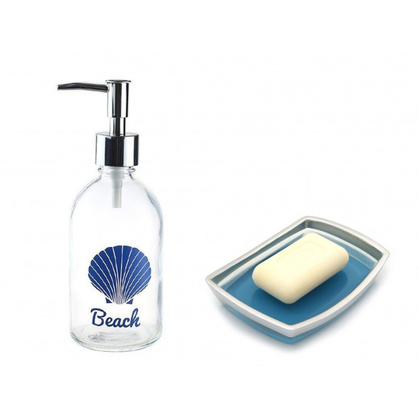 SIVI SABUNLUK VE SABUNLUK 2 Lİ BANYO SETİ PLAJ YAZILI - 2