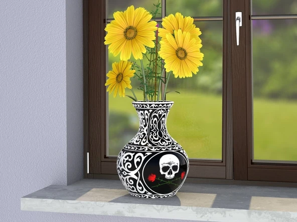 Kafatası Vazo Süsleme Tarzı (Plastik Aparattır!!!)