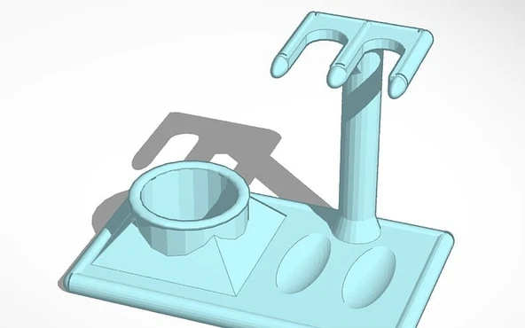 Byr Elektrikli Diş Fırçası standı ve iki kafa için tutucu v2 (Sadece Plastik Aparattır!!!) 3D