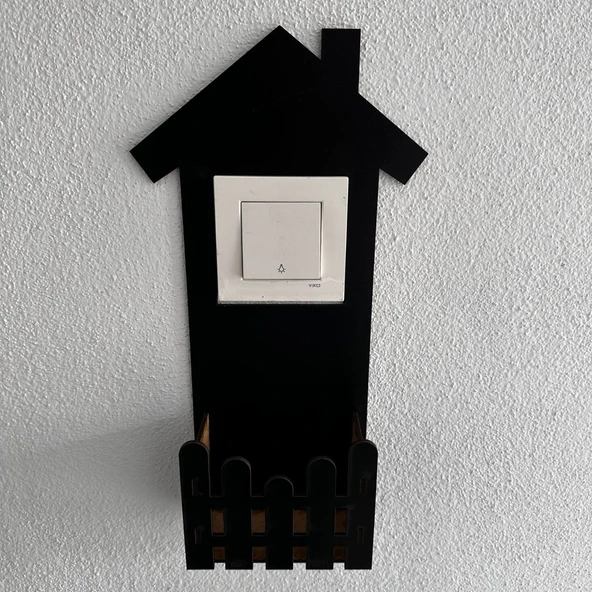 Dekoratif Kutu Bölmeli Ev Tasarımlı Priz Çerçevesi