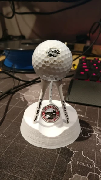 Byr Dekoratif koleksiyonluk Golf Topu ve Top İşaretleyici Tutacağı (Sadece Plastik Aparattır!!!) 3D