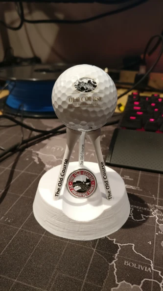 Byr Dekoratif koleksiyonluk Golf Topu ve Top İşaretleyici Tutacağı (Sadece Plastik Aparattır!!!) 3D - 2