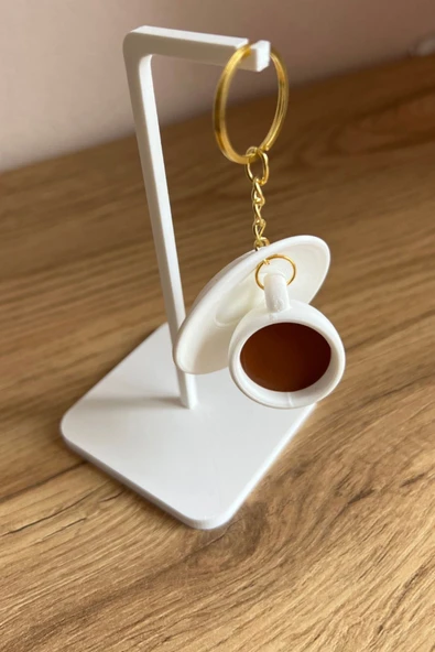 Türk Kahvesi Fincanı Anahtarlık | Gold Zincirli Mini Fincan Anahtarlığı - 3