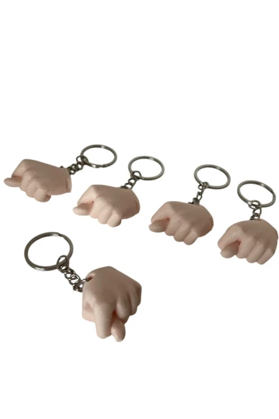 Nah Anahtarlık 5 Adet El Işareti Komik El Işareti Anahtarlık Nah Işareti Ten Rengi - 2