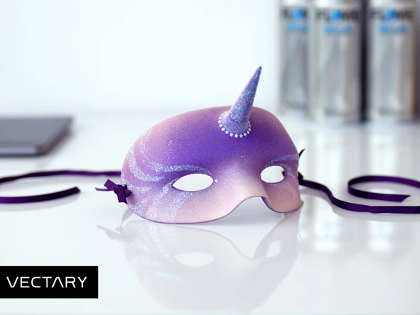 Byr Cadılar Bayramı Tek Boynuzlu Maske (Sadece Plastik Aparattır!!!) 3D - Resim 3