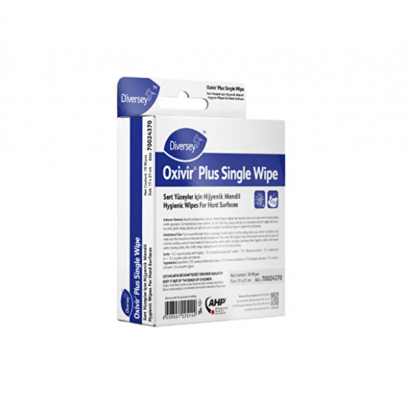 Diversey Oxivir Plus Yüzey Temizleyici Hijyenik Mendil 10'lu