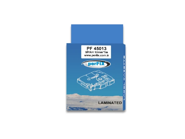 LAMİNASYON ŞERİT  perFIX PF DY 45013 BK/WT 7m*12mm BEYAZ ÜZERİ SİYAH